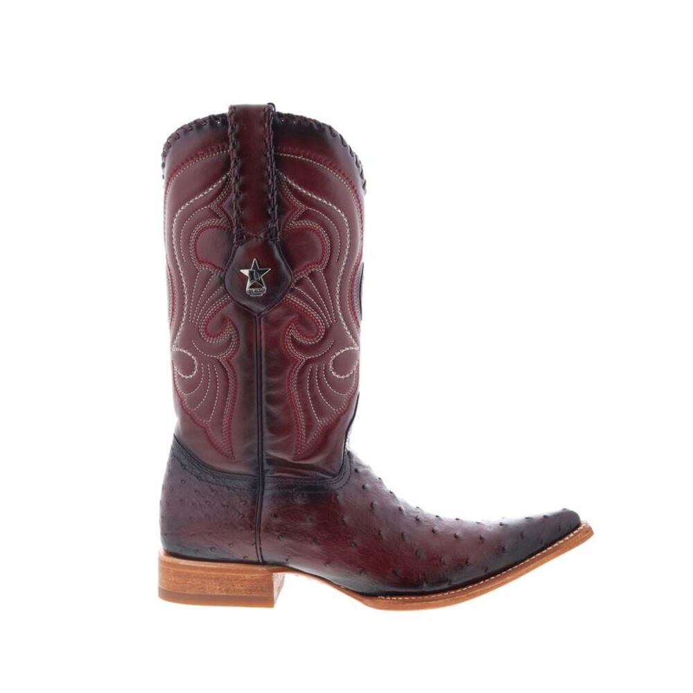 Los Altos Mens Ostrich Boots XXX-Toe Burgundy Boots (NWT)